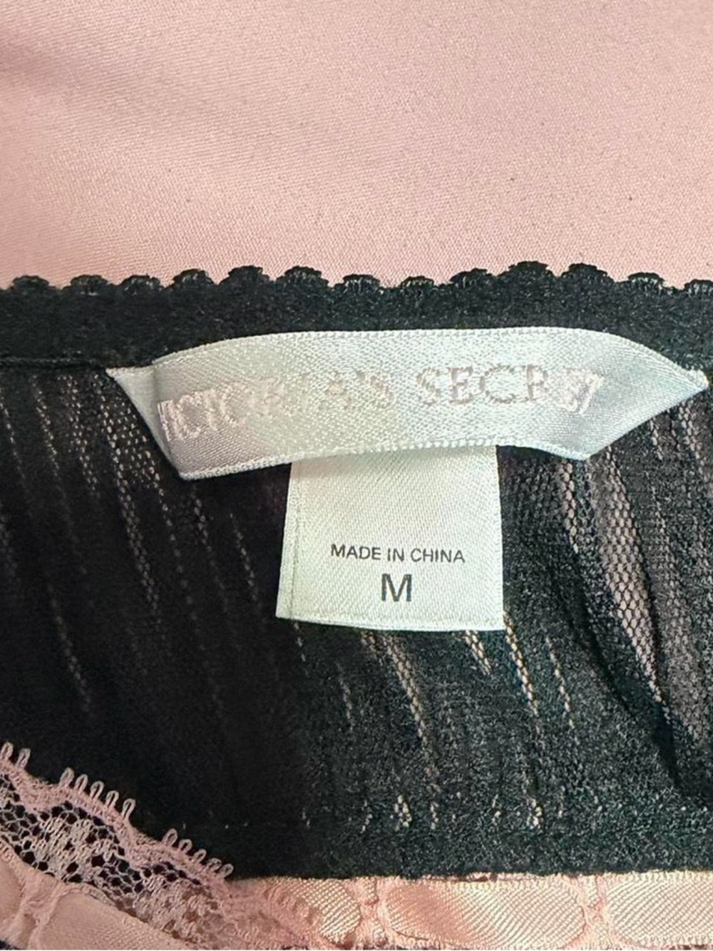 Victoria's Secret Black and Pink Sheer Lace Babydoll - Picture 3 of 8